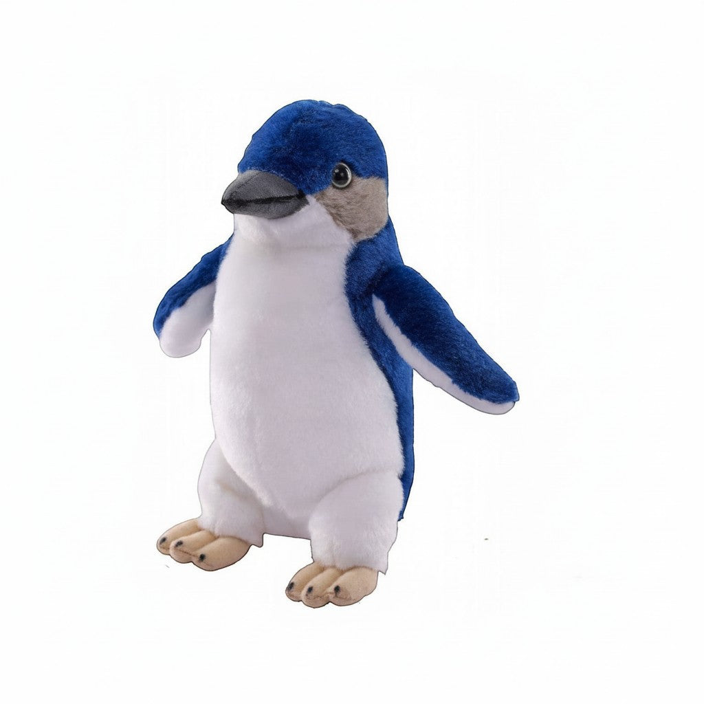 Penguroo® Gifts Inc. blue and white plush penguin toy with grey beak and black eyes, soft and huggable.
