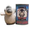 Penguroo® Gifts Inc. plush baby penguin, 5 inches, grey and white, with a can featuring penguin jokes and facts.