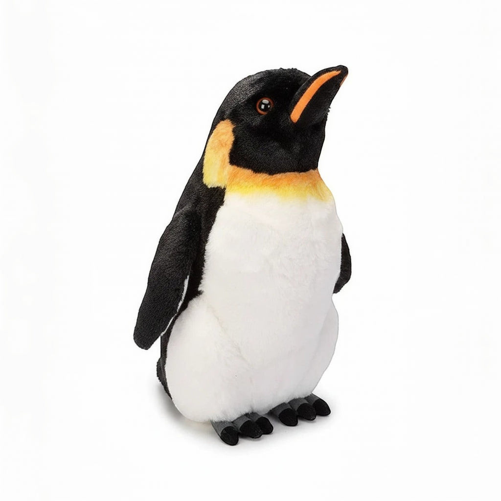 Penguroo® Gifts Inc. Emperor penguin plush toy with black, white, and orange markings. Soft and huggable.