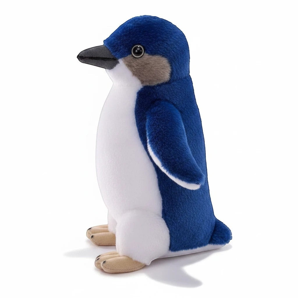 Penguroo® Gifts Inc. plush penguin toy, soft blue and white, grey beak, black eyes, for children's play and cuddles.